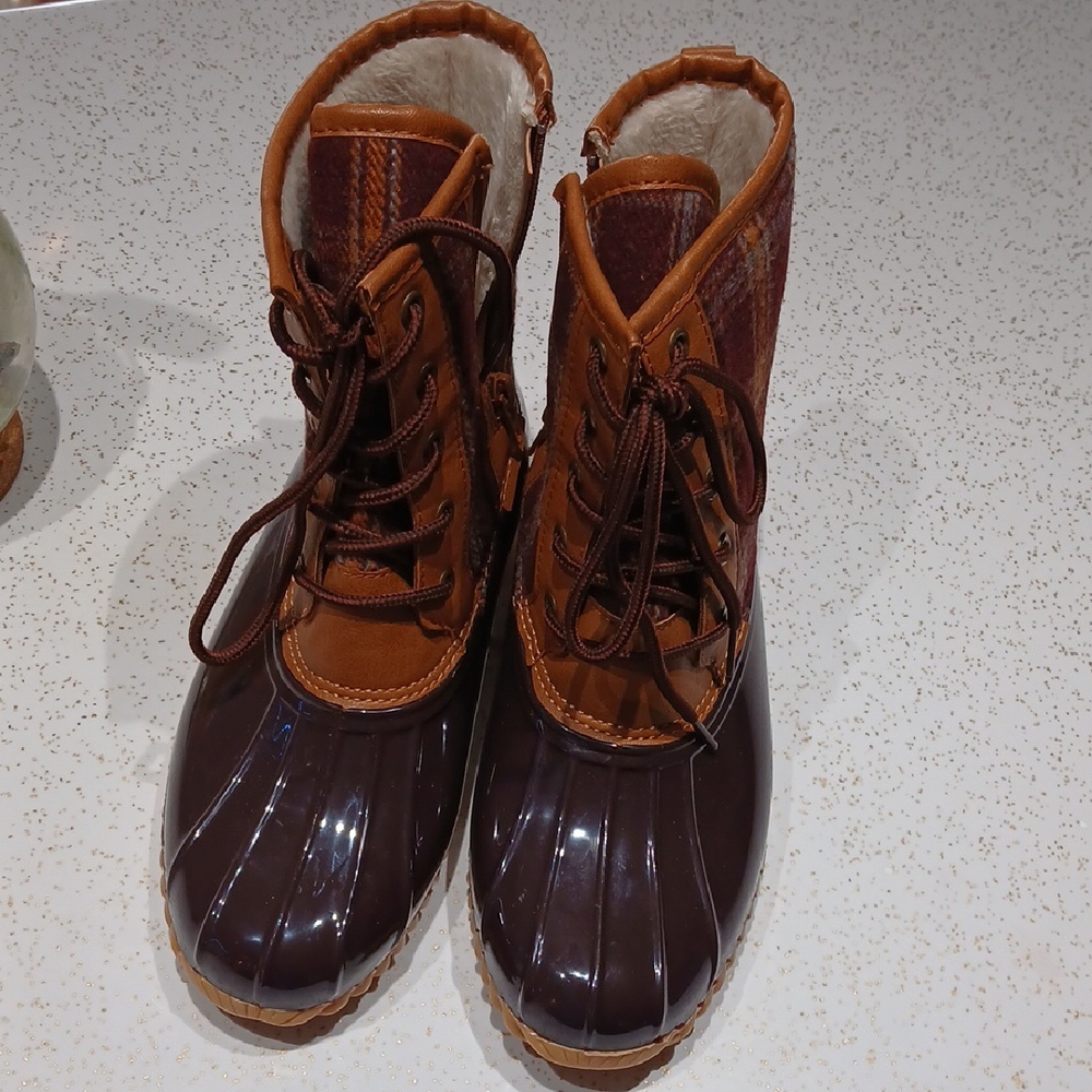 Sporto Lace Up Boots Brown and Tan Waterproof - Picture 3 of 7
